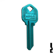 Uncut Aluminum Key Blank | Kwikset KW1 | Turquoise Residential-Commercial Key JMA USA