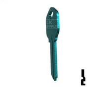 Uncut Aluminum Key Blank | Kwikset KW1 | Turquoise Residential-Commercial Key JMA USA