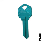 Uncut Aluminum Key Blank | Kwikset KW1 | Turquoise Residential-Commercial Key JMA USA