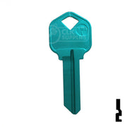 Uncut Aluminum Key Blank | Kwikset KW1 | Turquoise Residential-Commercial Key JMA USA