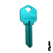 Uncut Aluminum Key Blank | Kwikset KW1 | Turquoise Residential-Commercial Key JMA USA