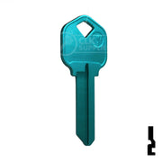 Uncut Aluminum Key Blank | Kwikset KW1 | Turquoise Residential-Commercial Key JMA USA