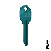 Uncut Aluminum Key Blank | Kwikset KW1 | Turquoise Residential-Commercial Key JMA USA