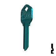 Uncut Aluminum Key Blank | Kwikset KW1 | Turquoise Residential-Commercial Key JMA USA