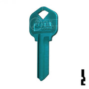 Uncut Aluminum Key Blank | Kwikset KW1 | Turquoise Residential-Commercial Key JMA USA