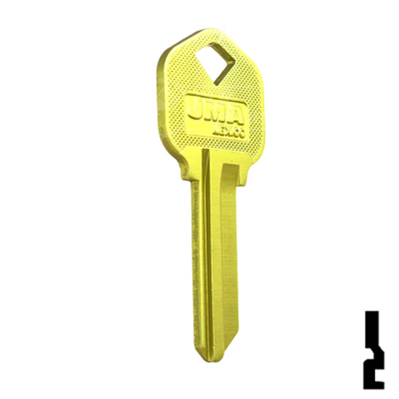 Uncut Aluminum Key Blank | Kwikset KW1 | Yellow Residential-Commercial Key JMA USA