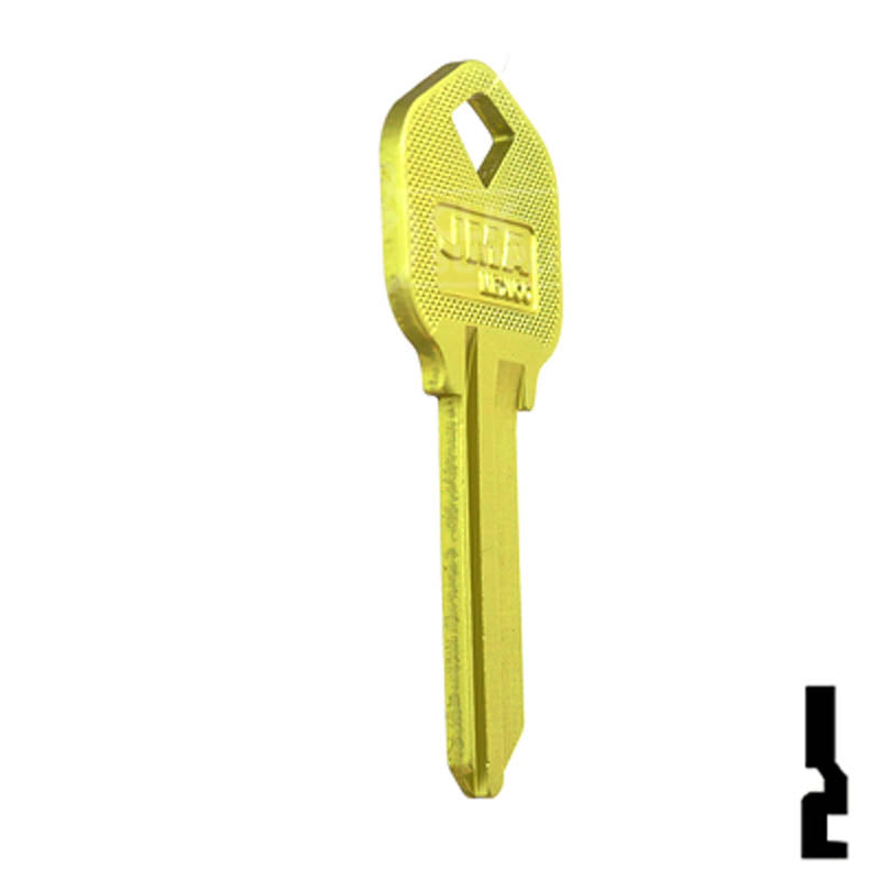 Uncut Aluminum Key Blank | Kwikset KW1 | Yellow Residential-Commercial Key JMA USA