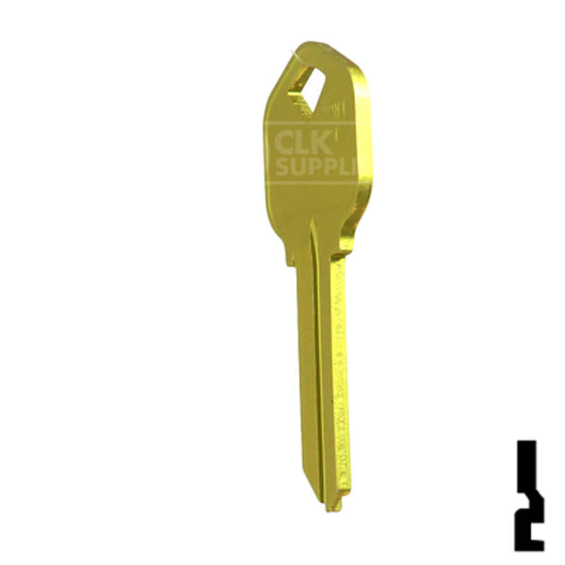 Uncut Aluminum Key Blank | Kwikset KW1 | Yellow Residential-Commercial Key JMA USA