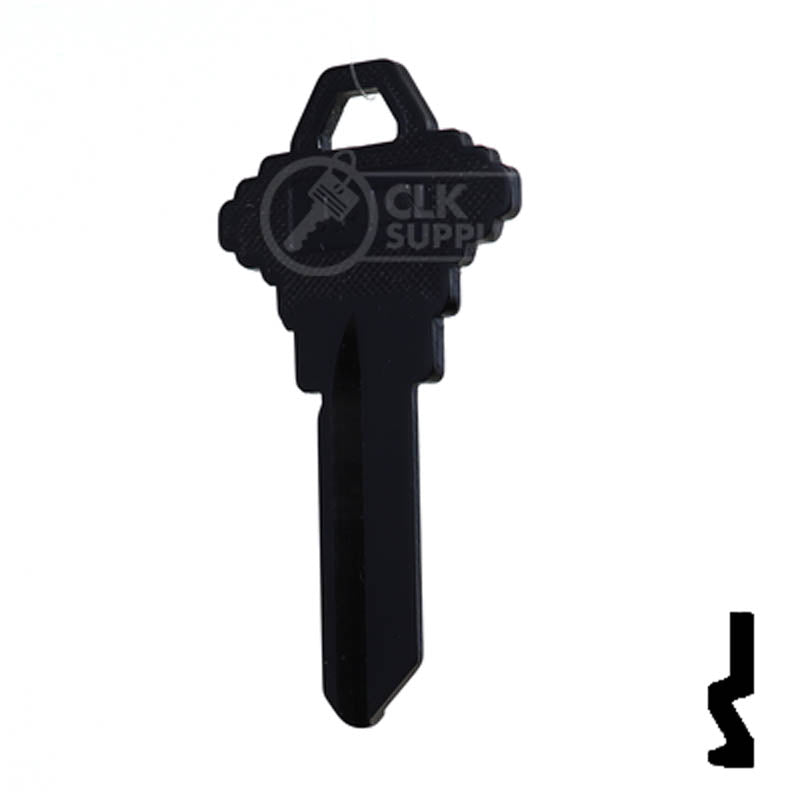Uncut Aluminum Key Blank | Schlage SC1 | Black Residential-Commercial Key JMA USA
