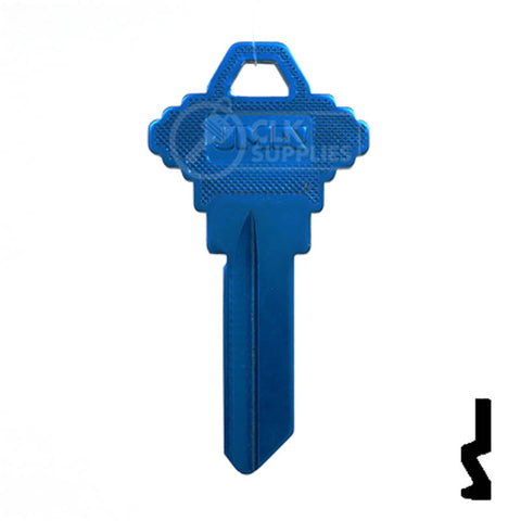 Uncut Aluminum Key Blank | Schlage SC1 | Blue