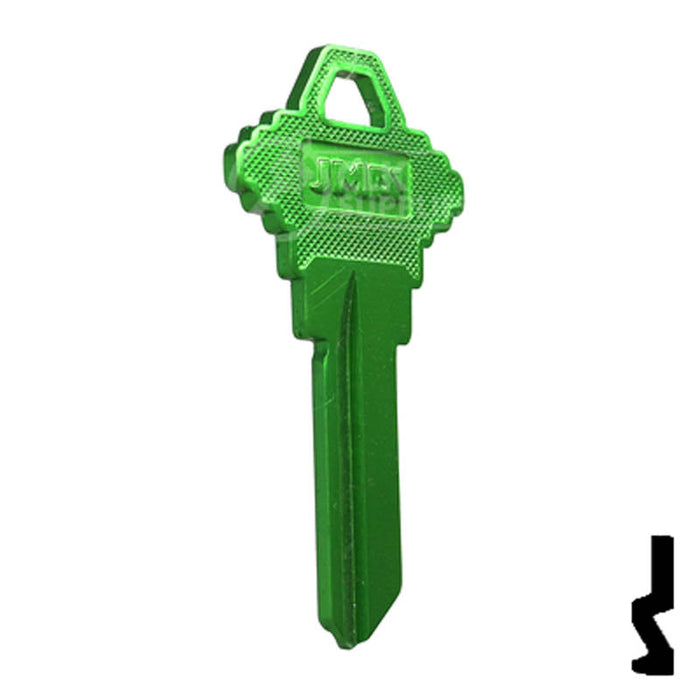 Uncut Aluminum Key Blank | Schlage SC1 | Green Residential-Commercial Key JMA USA