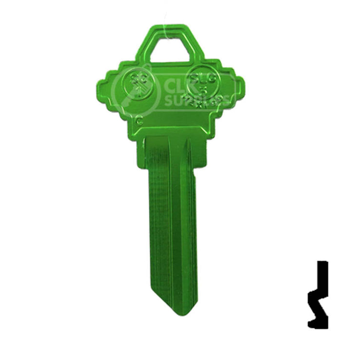 Uncut Aluminum Key Blank | Schlage SC1 | Green Residential-Commercial Key JMA USA