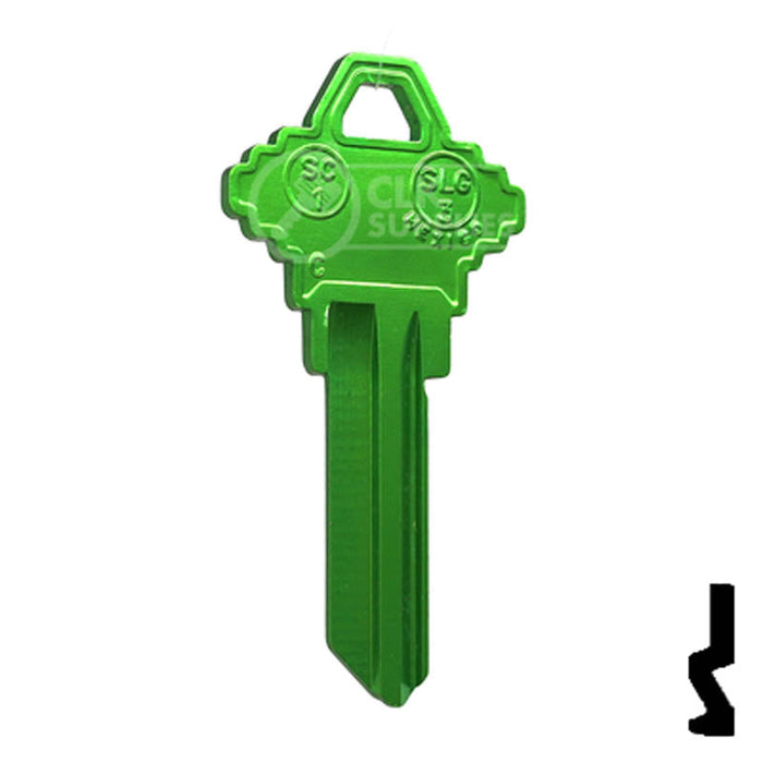 Uncut Aluminum Key Blank | Schlage SC1 | Green Residential-Commercial Key JMA USA