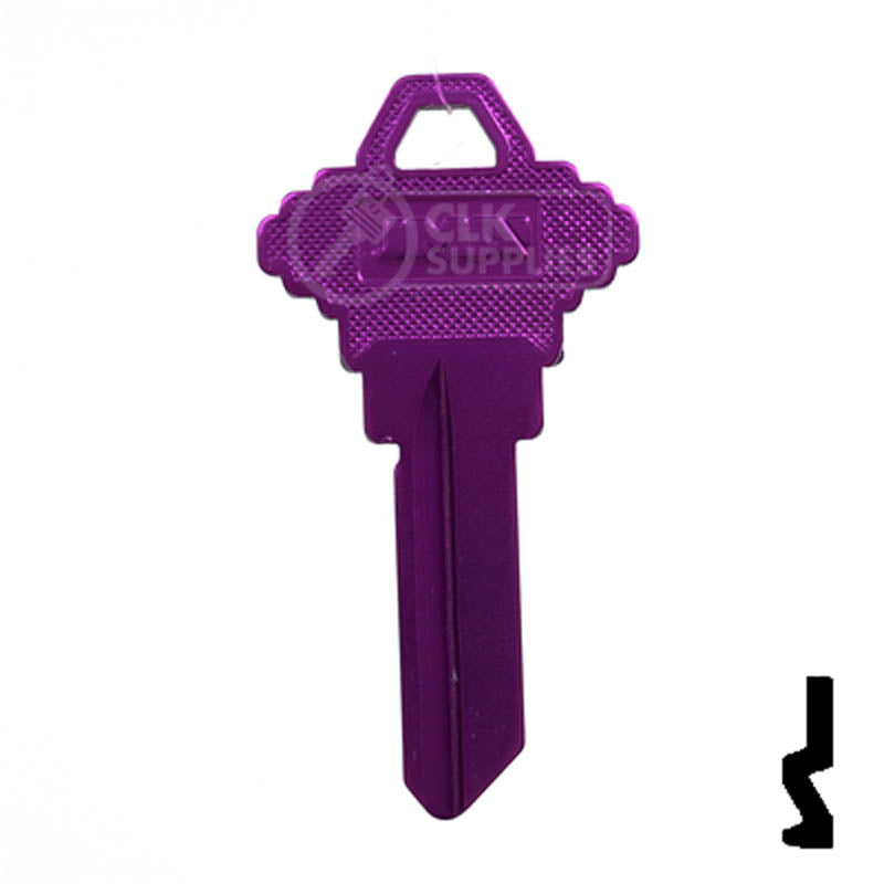 Uncut Aluminum Key Blank | Schlage SC1 | Lilac Residential-Commercial Key JMA USA