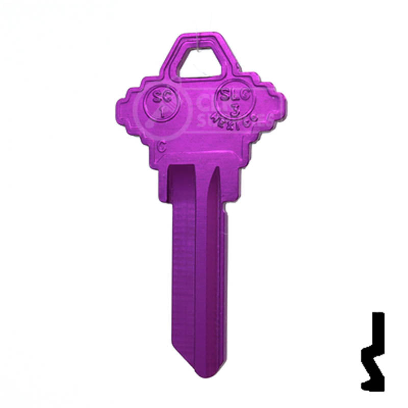 Uncut Aluminum Key Blank | Schlage SC1 | Lilac Residential-Commercial Key JMA USA