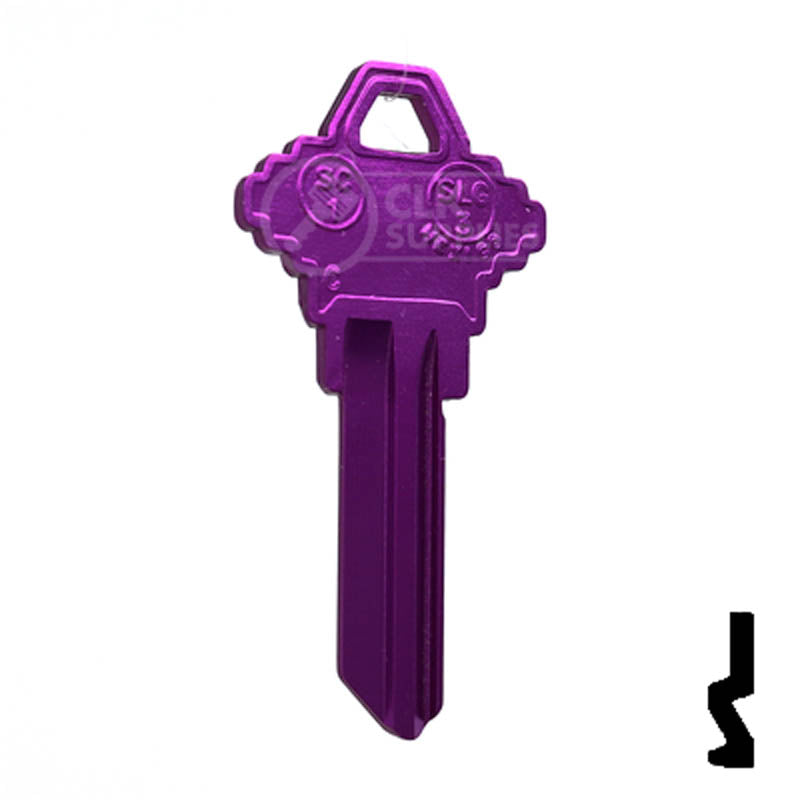 Uncut Aluminum Key Blank | Schlage SC1 | Lilac Residential-Commercial Key JMA USA