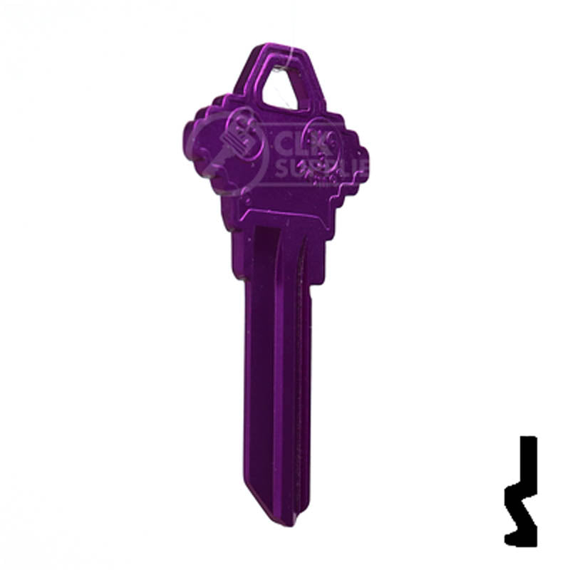 Uncut Aluminum Key Blank | Schlage SC1 | Lilac Residential-Commercial Key JMA USA