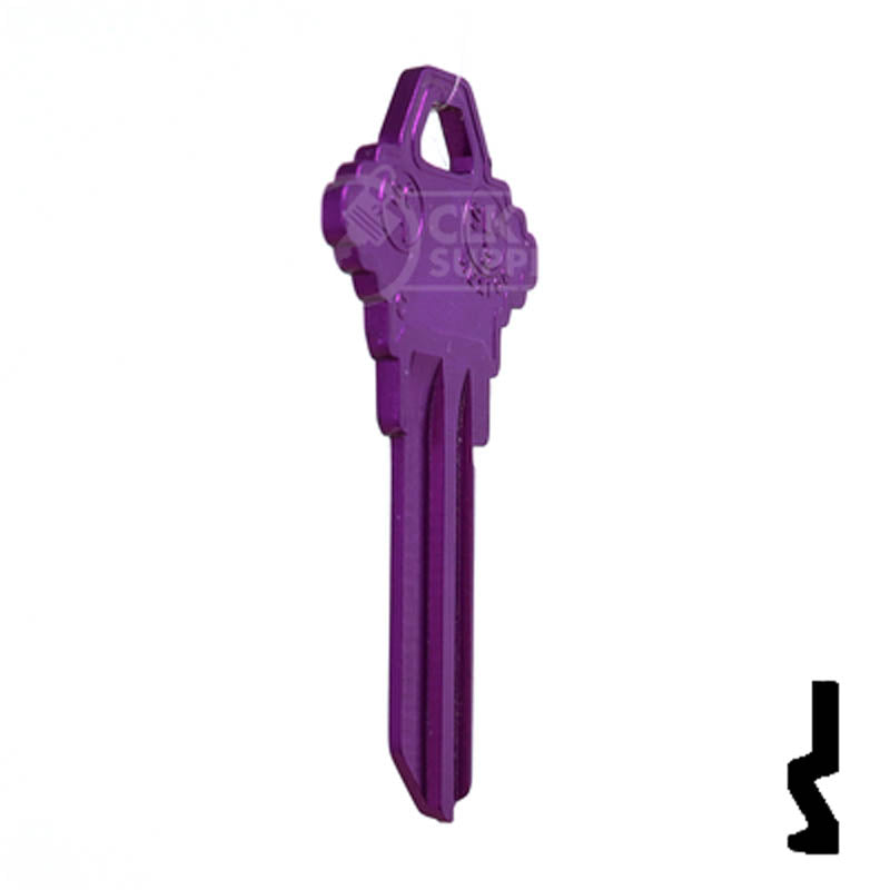 Uncut Aluminum Key Blank | Schlage SC1 | Lilac Residential-Commercial Key JMA USA
