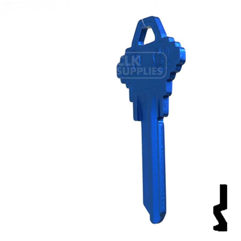 Uncut Aluminum Key Blank | Schlage SC1 | Navy Blue Residential-Commercial Key JMA USA