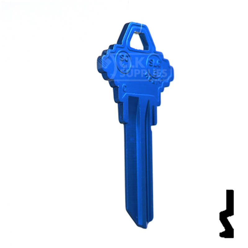Uncut Aluminum Key Blank | Schlage SC1 | Navy Blue Residential-Commercial Key JMA USA