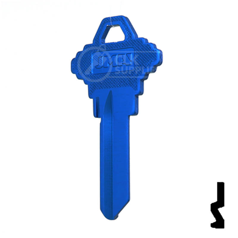 Uncut Aluminum Key Blank | Schlage SC1 | Navy Blue Residential-Commercial Key JMA USA