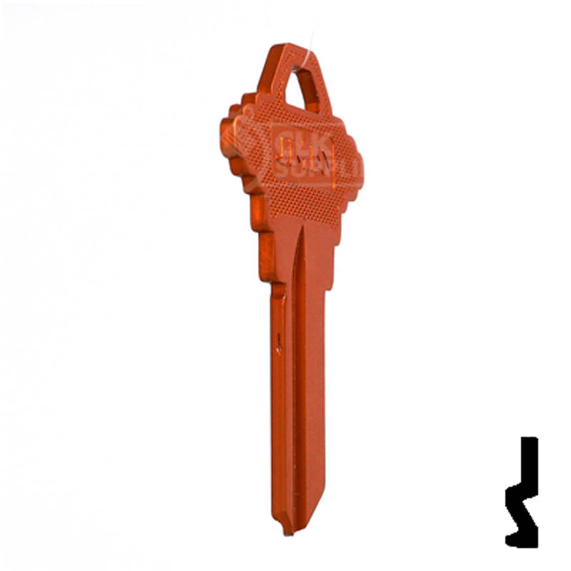 Uncut Aluminum Key Blank | Schlage SC1 | Orange Residential-Commercial Key JMA USA