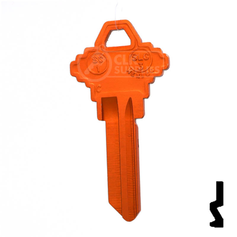 Uncut Aluminum Key Blank | Schlage SC1 | Orange Residential-Commercial Key JMA USA