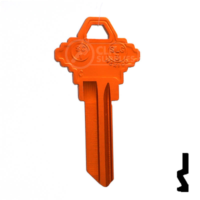 Uncut Aluminum Key Blank | Schlage SC1 | Orange Residential-Commercial Key JMA USA