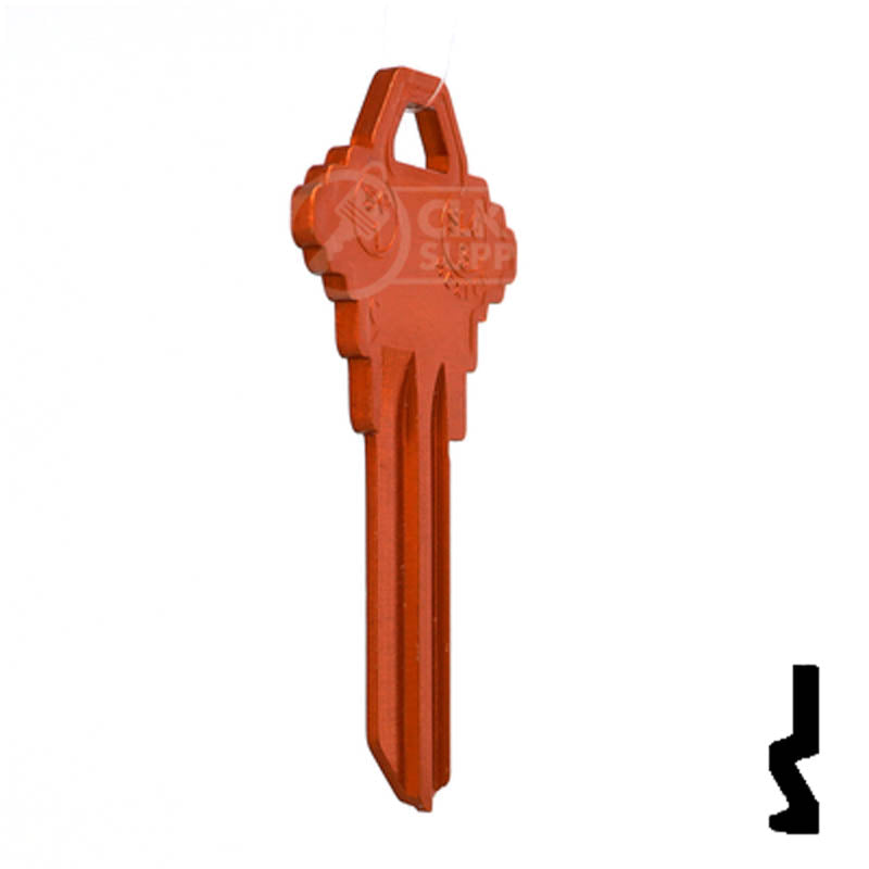 Uncut Aluminum Key Blank | Schlage SC1 | Orange Residential-Commercial Key JMA USA