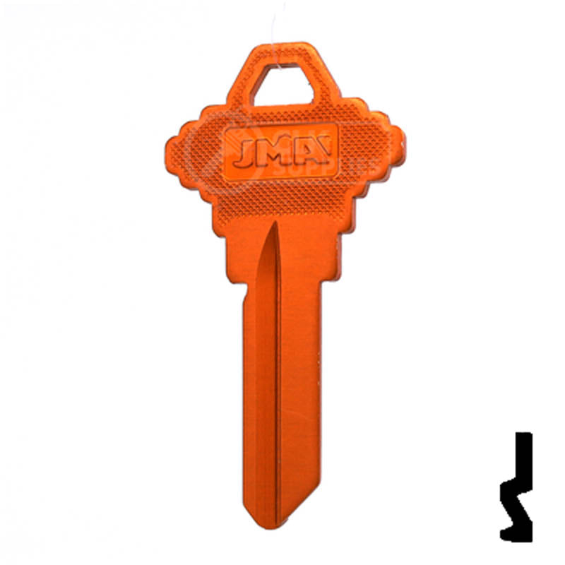Uncut Aluminum Key Blank | Schlage SC1 | Orange Residential-Commercial Key JMA USA
