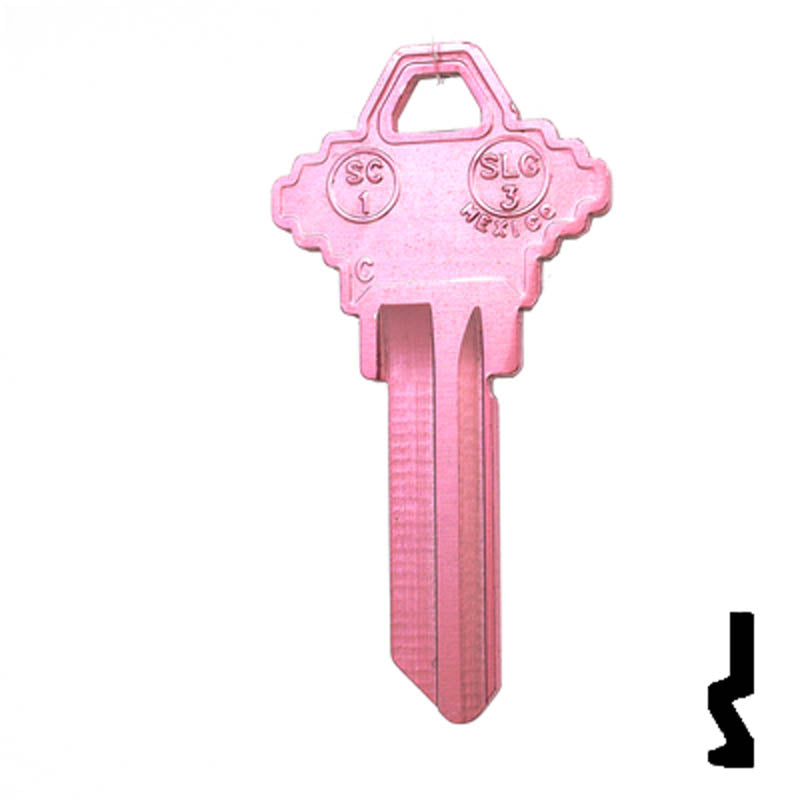 Uncut Aluminum Key Blank | Schlage SC1 | Pink Residential-Commercial Key JMA USA