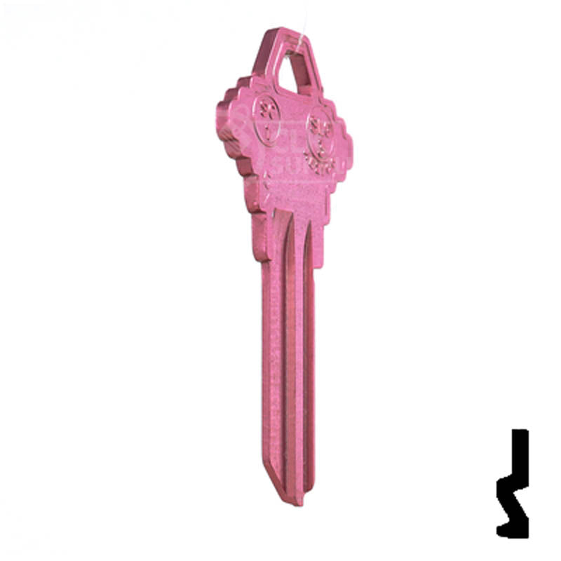 Uncut Aluminum Key Blank | Schlage SC1 | Pink Residential-Commercial Key JMA USA