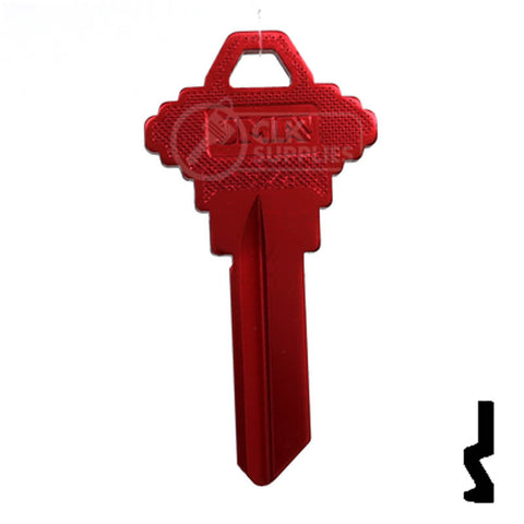 Uncut Aluminum Key Blank | Schlage SC1 | Red