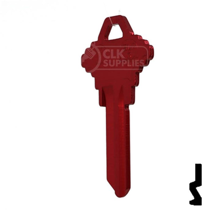 Uncut Aluminum Key Blank | Schlage SC1 | Red Residential-Commercial Key JMA USA