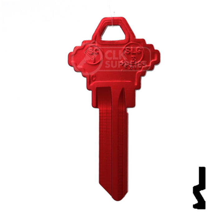 Uncut Aluminum Key Blank | Schlage SC1 | Red Residential-Commercial Key JMA USA