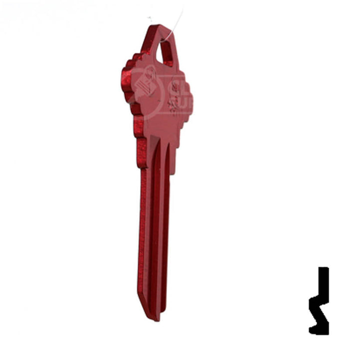 Uncut Aluminum Key Blank | Schlage SC1 | Red Residential-Commercial Key JMA USA