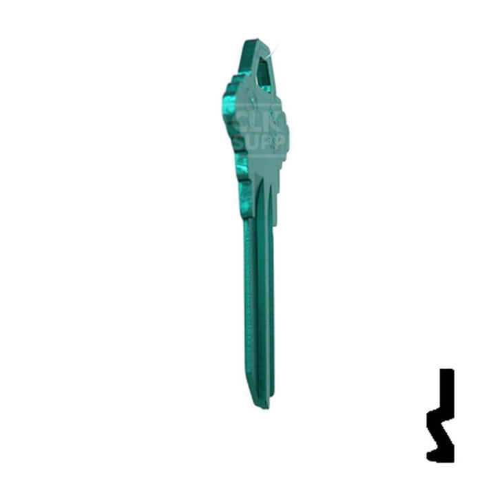 Uncut Aluminum Key Blank | Schlage SC1 | Turquoise Residential-Commercial Key JMA USA