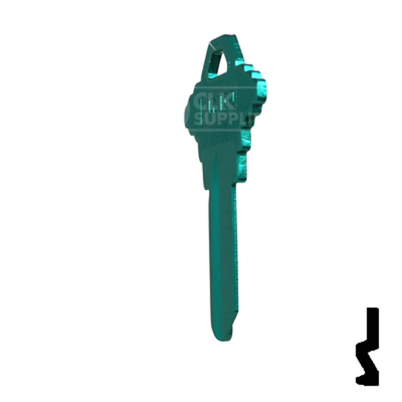 Uncut Aluminum Key Blank | Schlage SC1 | Turquoise Residential-Commercial Key JMA USA