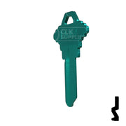 Uncut Aluminum Key Blank | Schlage SC1 | Turquoise Residential-Commercial Key JMA USA