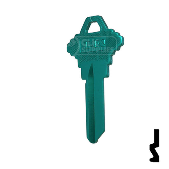 Uncut Aluminum Key Blank | Schlage SC1 | Turquoise Residential-Commercial Key JMA USA