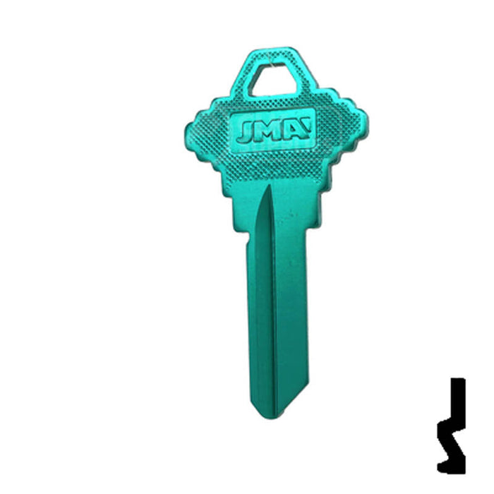 Uncut Aluminum Key Blank | Schlage SC1 | Turquoise Residential-Commercial Key JMA USA