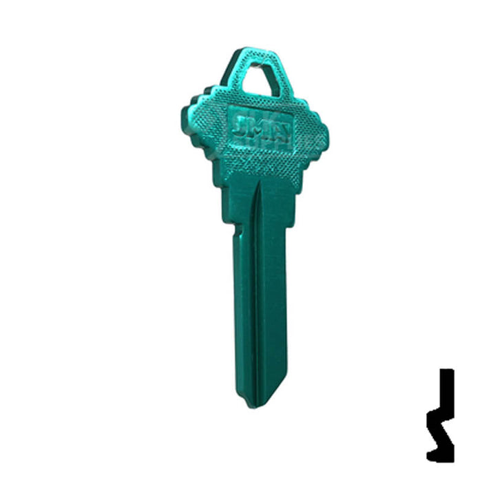 Uncut Aluminum Key Blank | Schlage SC1 | Turquoise Residential-Commercial Key JMA USA