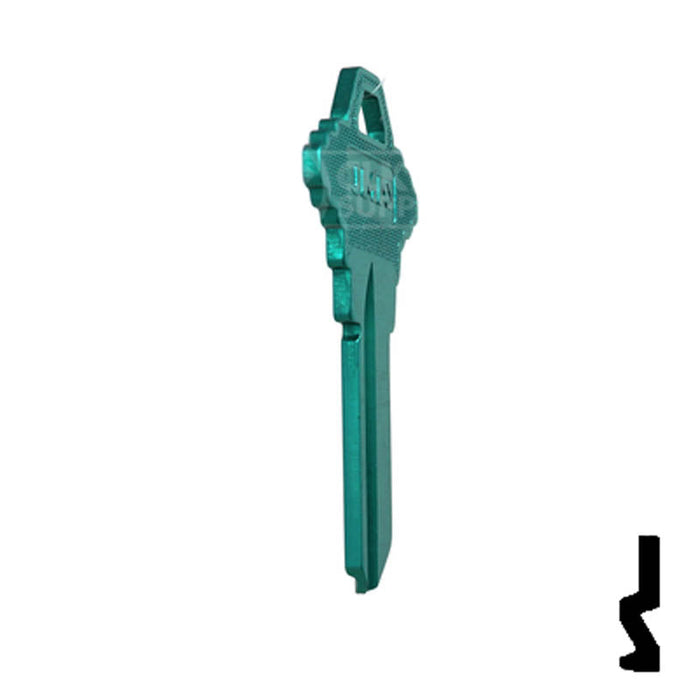 Uncut Aluminum Key Blank | Schlage SC1 | Turquoise Residential-Commercial Key JMA USA