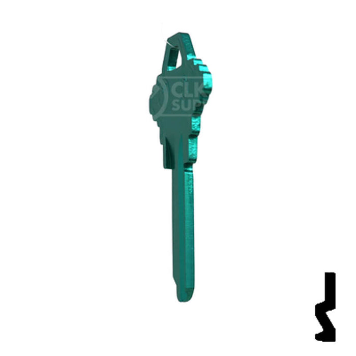 Uncut Aluminum Key Blank | Schlage SC1 | Turquoise Residential-Commercial Key JMA USA