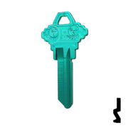 Uncut Aluminum Key Blank | Schlage SC1 | Turquoise Residential-Commercial Key JMA USA
