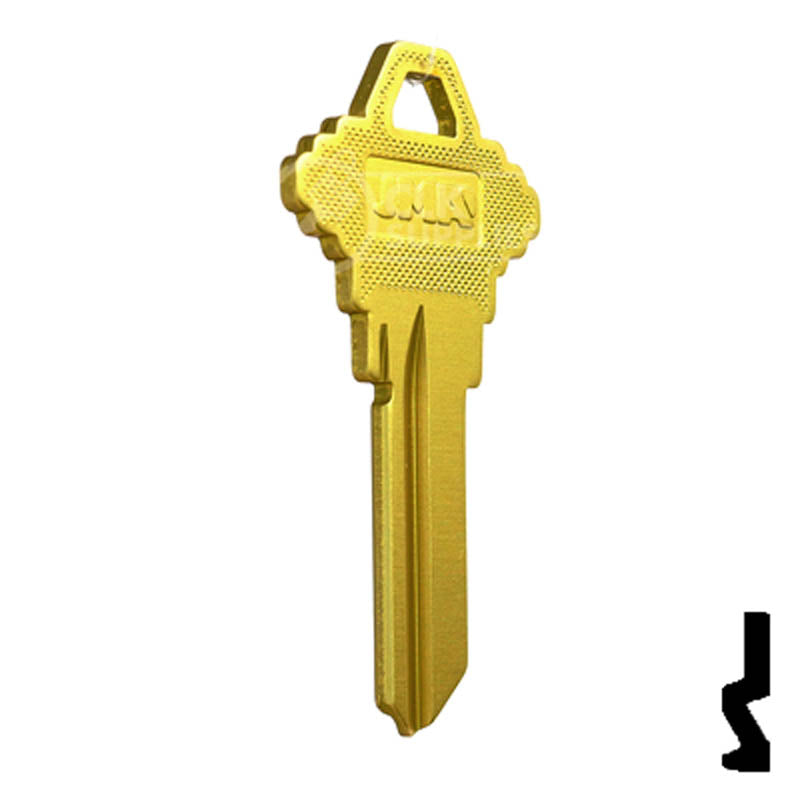 Uncut Aluminum Key Blank | Schlage SC1 | Yellow Residential-Commercial Key JMA USA
