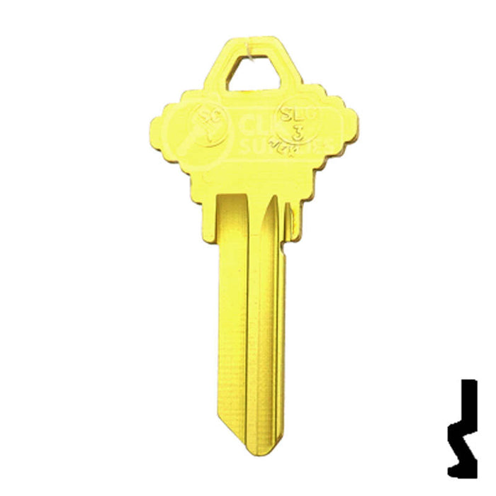 Uncut Aluminum Key Blank | Schlage SC1 | Yellow Residential-Commercial Key JMA USA