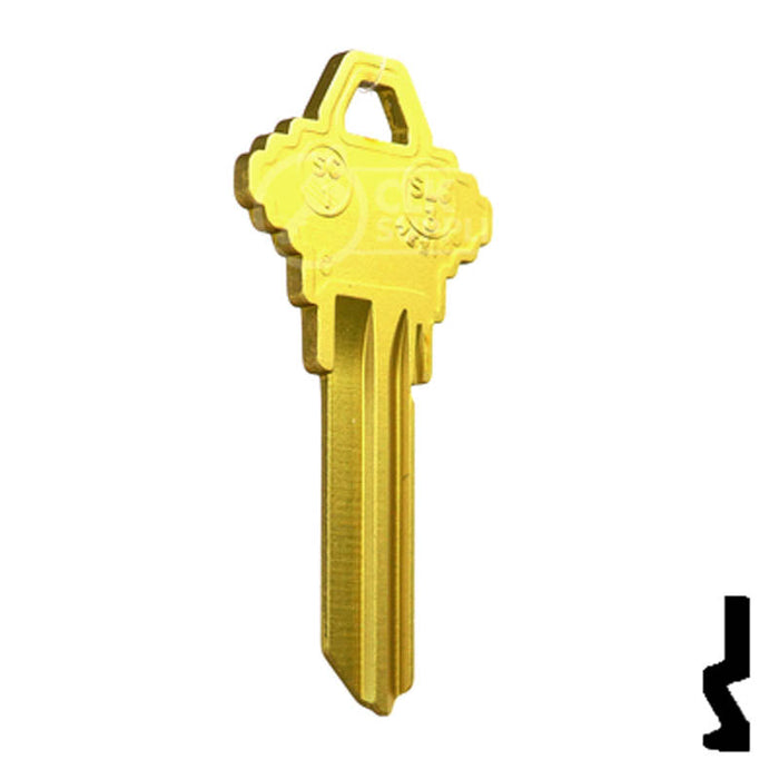 Uncut Aluminum Key Blank | Schlage SC1 | Yellow Residential-Commercial Key JMA USA