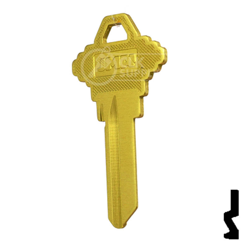 Uncut Aluminum Key Blank | Schlage SC1 | Yellow Residential-Commercial Key JMA USA