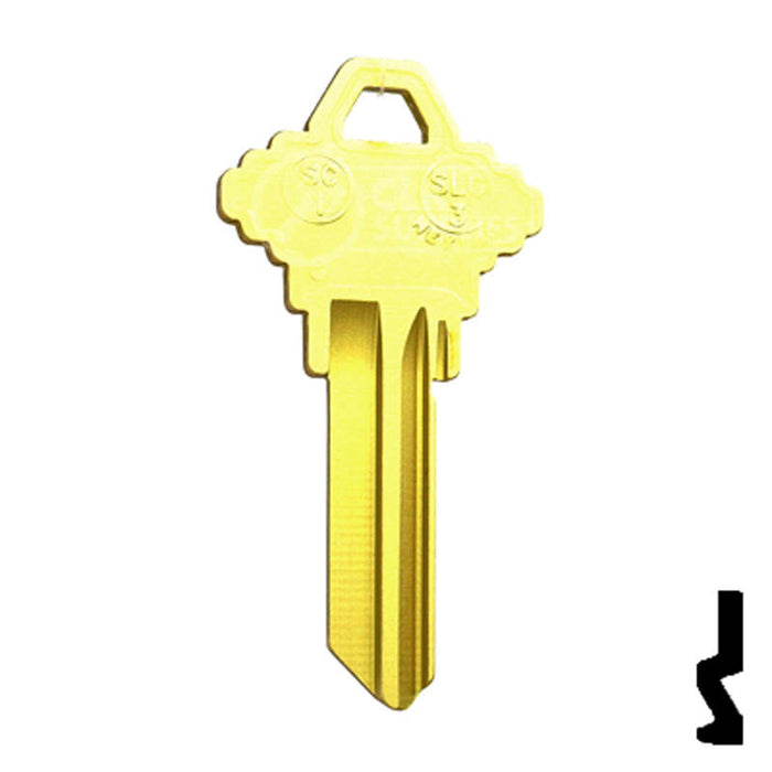 Uncut Aluminum Key Blank | Schlage SC1 | Yellow Residential-Commercial Key JMA USA